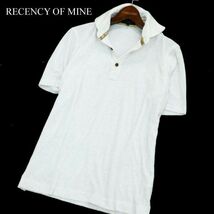 RECENCY OF MINE アバハウス 春夏 パイル★ 半袖 ポロシャツ Sz.46　メンズ 白　A2T06139_5#A_画像1