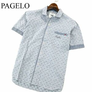 PAGELO パジェロ アンジェロ 春夏 ペイズリー★ 総柄 半袖 シャツ Sz.M　メンズ　A2T05882_5#A
