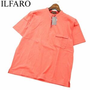 【新品 未使用】 ILFARO イルファーロ 春夏 レザー使い★ 半袖 ポケット カットソー Tシャツ Sz.48　メンズ 三陽商会　A2T04994_4#D