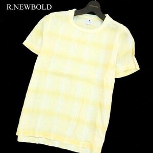 R.NEWBOLD ポールスミス 春夏 麻 リネン100％★ 半袖 チェック カットソー Tシャツ Sz.S　メンズ　A2T08315_7#A