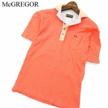 McGREGOR マクレガー 春夏 麻 フランダース リネン混★ ロゴ刺繍 半袖 ポロシャツ Sz.M　メンズ　A2T08567_7#A_画像1