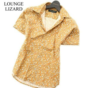 LOUNGE LIZARD Lounge Lizard spring summer floral print flower * total pattern short sleeves slim shirt Sz.1 men's A2T07867_7#A