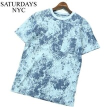 SATURDAYS NYC サタデーズ ニューヨークシティ 春夏 総柄★ 半袖 ポケット カットソー Tシャツ Sz.XS　メンズ　A2T07886_7#D_画像1