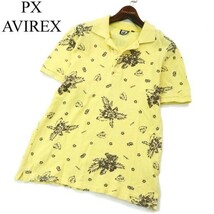 PX AVIREX アヴィレックス 春夏 クラシカル アロハ★ 総柄 半袖 鹿の子 ポロシャツ Sz.M　メンズ　A2T07606_7#A_画像1