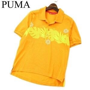 PUMA GOLF プーマ ゴルフ 春夏 リーフ柄★ 半袖 ストレッチ ポロシャツ Sz.S　メンズ　A2T05821_5#A