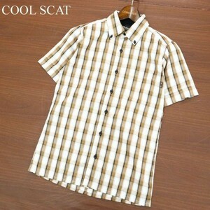 COOL SCAT クールスキャット 春夏★ 半袖 ボタンダウン チェック シャツ Sz.1　メンズ ロカビリー　A2T08664_7#A