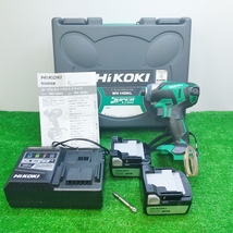 未使用 HiKOKI ハイコーキ 旧日立工機 14.4V コードレスインパクトドライバ 3.0Ah バッテリー 2個 充電器 付 WH14DKL(2LSCK)(L)_画像1