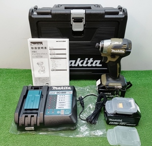 未使用品 makita マキタ 18V 充電式 インパクトドライバー 充電器×1 バッテリー×2 付 オリーブ TD173DRGXO