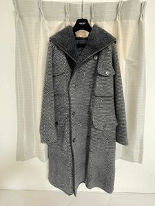 極上品★未使用★定価100万　giorgio armani cashmere カシミヤコート ジョルジオ アルマーニ　黒　ステンカラーコート