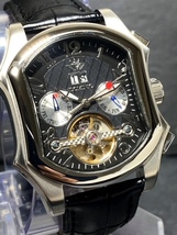 限定モデル 新品 DOMINIC ドミニク 正規品 腕時計 手巻き腕時計 秘密のからくりギミック搭載 レザーベルト アンティーク腕時計 ブラック_画像4