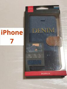 【ラスト】【iPhone7】プライム ブックタイプ デザインケース デニム インディゴ3色