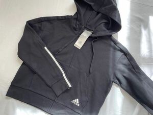  new goods # Adidas adidas lady's full Zip Parker M black white line GS1380