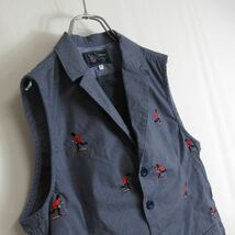 DUFFER of ST.GEORGE 刺繍 デザイン テーラード ジレ ベスト トップス Sサイズ ダファーオブセントジョージ メンズ トラッド 日本製_画像3