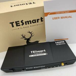 【未検品】TESmart KVMスイッチ 2入力1出力 HDMI KVM切替器 2ポート /Y12311-B2