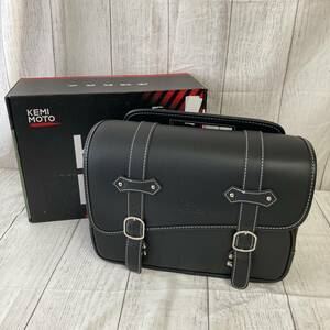 【美品】kemimoto バイク サイドバッグ 10L 盗難防止 サドルバッグ 小物収納 ブラック KM802/Y12708-X3