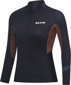 【タグ付き】ZCCO ウェットスーツ レディース 1.5mm 長袖 ジャケット フロントジッパー XSサイズ/Y12670-A2