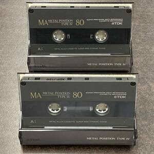 0698T TDK MA 80分 メタル 2本 カセットテープ/Two TDK 80 Type IV Metal Position Audio Cassette