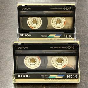 0765T DENON HD 46分 ハイポジ 2本 カセットテープ/Two DENON 46 Type II High Position Audio Cassette