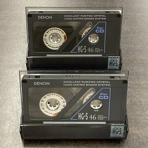 0766T DENON HG-S 46分 ハイポジ 2本 カセットテープ/Two DENON 46 Type II High Position Audio Cassette