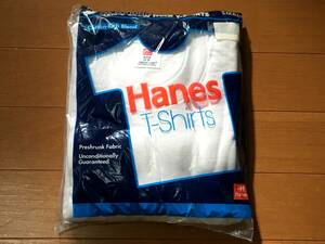 デッドストック Hanes 半袖 Tシャツ 3枚パック 綿 ポリ ブレンド 無地 ホワイト S 青 90s 00s 未使用 ヘインズ 白 T ビンテージ 90年代