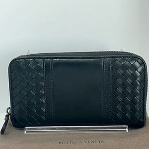 ■美品■１円～■ボッテガ・ヴェネタ イントレチャート長財布■ブラック■BOTTEGA VENETA ■