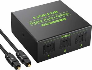 LiNKFOR SPDIF/TosLink 光デジタル 分配器 1入力3出力 LPCM2.0 DTS Dolby-AC3に対応 USBケーブルと光ケーブル付属 PS3/XBOX他に対応A5