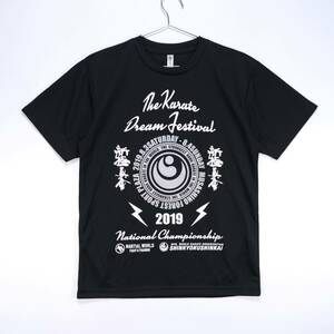 【送料無料】新極真会×MARTIAL WORLD(マーシャルワールド)/カラテドリームフェスティバル2019/スタッフ用ドライTシャツ/空手/ブラック/L