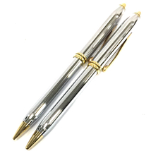 クロス ツイスト式 ボールペン 他 シャープペンシル 含 シルバー×ゴールドカラー 保存ケース付き 計2点QR112-132_画像1