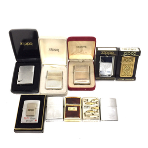 1円 ジッポー オイルライター 魚 フィッシュ / 総柄 スリムタイプ GD金具 / MiNi Zippo 含 喫煙具 計10点 ZIPPO