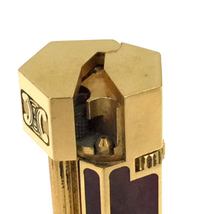 セリーヌ ローラー ガスライター 喫煙具 ヘキサゴン 六角形 総柄 マカダムロゴ GD金具 約7.3×2cm ブラウン CELINE_画像7