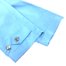 シャネル サイズ 38 長袖 コート ココボタン SV金具 シルク 100% レディース アウター ブルー ハンガー付 CHANEL_画像4