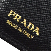 プラダ サフィアーノ コンパクトウォレット ２つ折り レディース ブラック ゴールド金具 L字ジップ PRADA_画像5