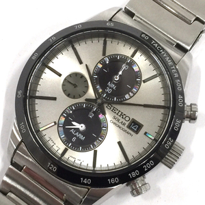 セイコー ソーラー クロノグラフ ラウンドデイト メンズ腕時計 V1720AP0 純正SSベルト SEIKO QS113-25