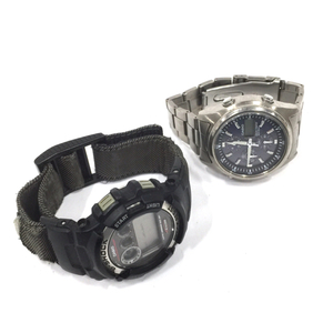 カシオ 電波 腕時計 WVQ-500TDJ デジアナ SV金具 メンズ 純正ベルト 他 GL-110 含 計2点 セット CASIO QS113-56