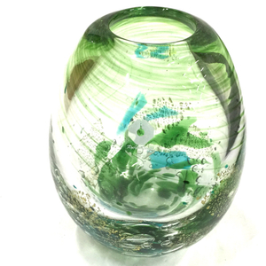 ザ グラス スタジオ イン オタル The Glass Studio in Otaru 花瓶 口径4.5cm 高さ14.5cm グリーン系 花入 インテリア