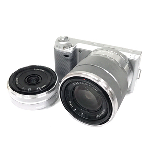 1円 SONY NEX-5 α E 2.8/16 3.5-5.6/18-55 OSS ミラーレス一眼 デジタルカメラ 光学機器 C261128