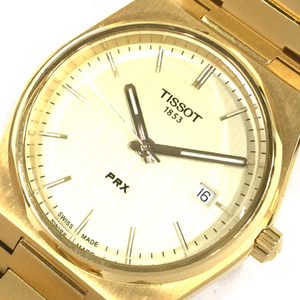 ティソ PRX デイト クォーツ 腕時計 T137410A メンズ 稼働品 ゴールドカラー ファッション小物 ブランド小物 TISSOT