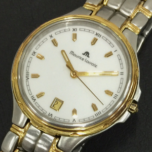 モーリスラクロア 6710 69515 デイト クォーツ 腕時計 ホワイト文字盤 純正ブレス 未稼働品 付属品あり メンズ