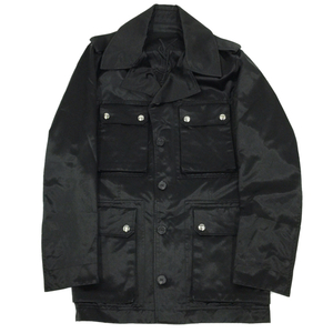 イヴサンローラン サイズ 48 長袖 コート ボタン ポケット有り コットン 混 メンズ アウター 黒 Yves Saint Laurent