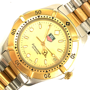 タグホイヤー プロフェッショナル 200m デイト クォーツ 腕時計 メンズ ゴールドカラー文字盤 未稼働品 TAG Heuer