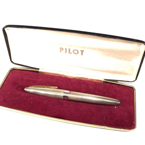 パイロット エリート 万年筆 STERLING SILVER ペン先 18K-750 全長約13.7cm カートリッジ・コンバーター両用式 PILOT