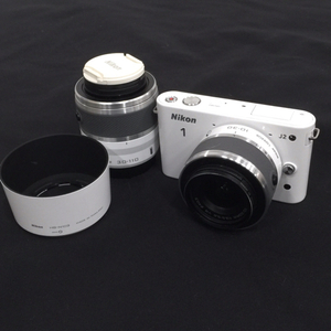 1円 Nikon 1 J2 1NIKKOR 10-30mm 1:3.5-5.6 VR 30-110mm 1:3.8-5.6 VR ミラーレス一眼 カメラ ホワイト