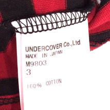 アンダーカバー サイズ 3 長袖 ボーダー Tシャツ レッド ブラック 丸首 トップス メンズ UNDER COVER_画像5