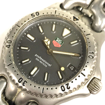 タグホイヤー プロフェッショナル デイト クォーツ 腕時計 S99.213K ボーイズサイズ グレー文字盤 QS122-33_画像1