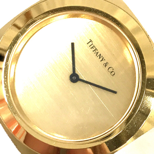 ティファニー サイコロ型 キューブ 置き時計 未稼働品 ゴールドカラー 直径約3.7cm ブランド雑貨 保存袋付き