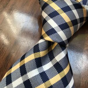 renoma Renoma necktie navy check pattern 