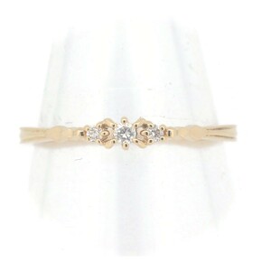  Agete бриллиантовое кольцо кольцо 0.06ct 11 номер K18YG(18 золотой желтое золото ) ломбард лот 