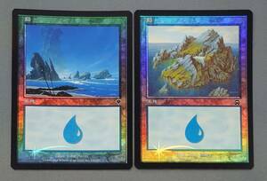 311【トレカ】MTG 【Foil】 島/Island 336 日本墓/JP INV・MMQ 2枚セット マジック ザ ギャザリング