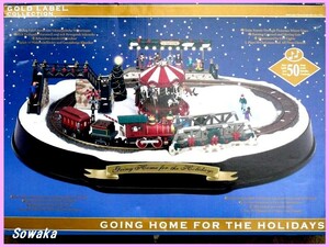 動作品■Mr.クリスマス製★ゴーイングホームフォーザホリデイズ★Going Home for The Holidays ジオラマ鉄道 LED クリスマスの風景飾り◎