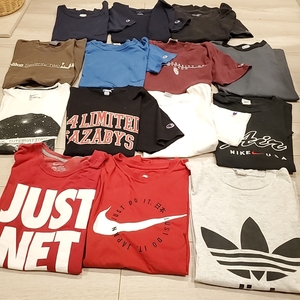 G295 即決 ALLブランド Tシャツ Champion NIKE adidas 半袖 Tシャツ 14点 まとめ売り サイズMIX スポーツ 中古卸 古着 プリント ロゴ刺繍